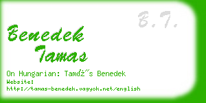 benedek tamas business card